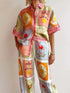 'Duneberry' Garden Print Button Down Shirt and Pants Set - Celes Fashion